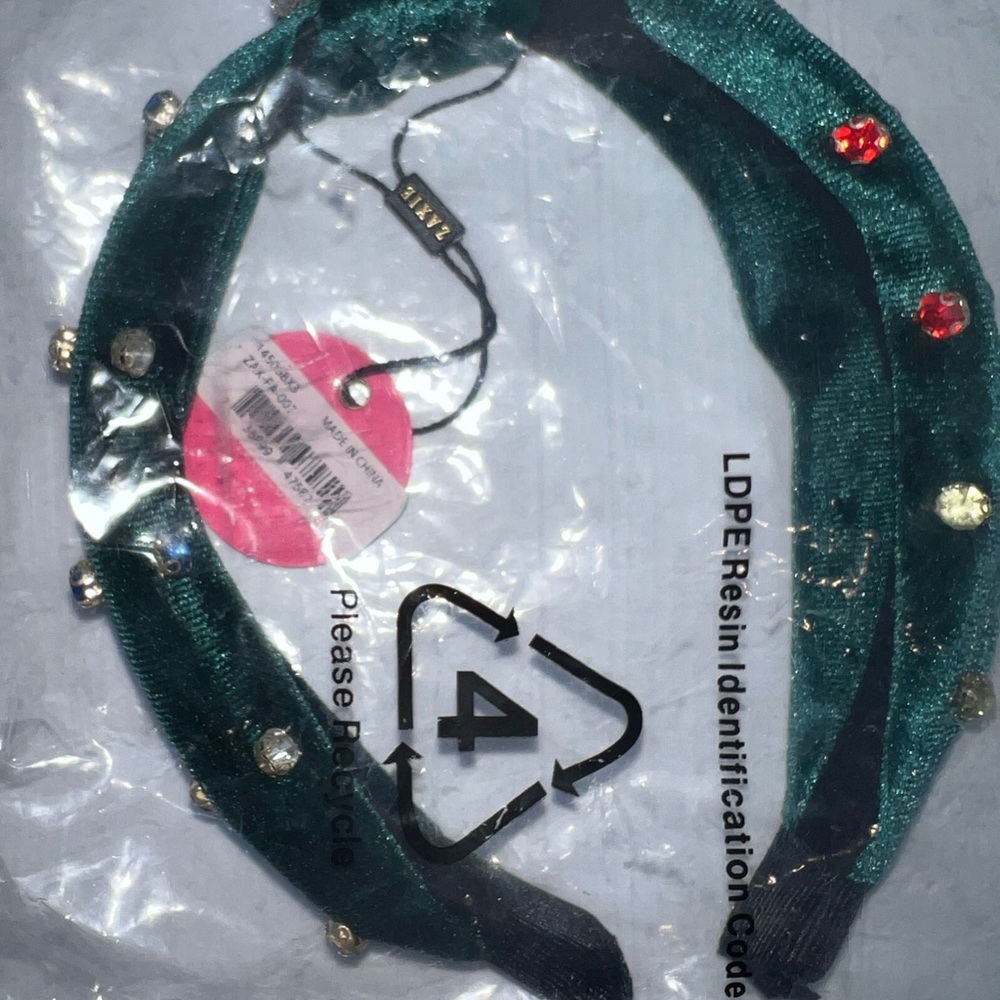 Zaxie green velvet type material with rhinestones - BNWT - Picture 7 of 7